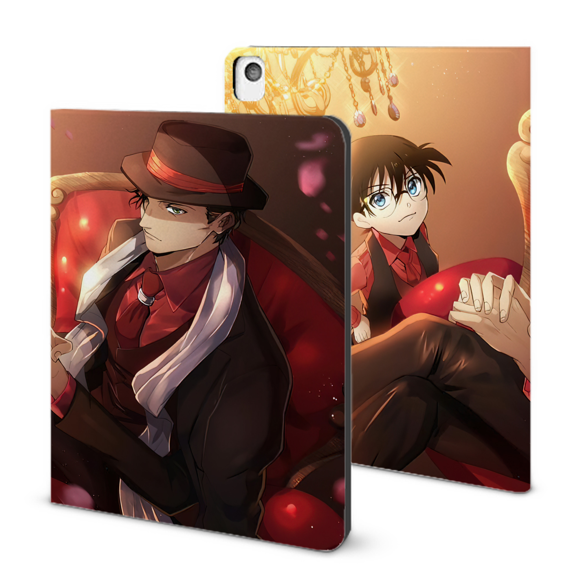（画像用） 名探偵コナン Detective Conan IPadケース ペンホルダー付き ブックスタイルデザイン